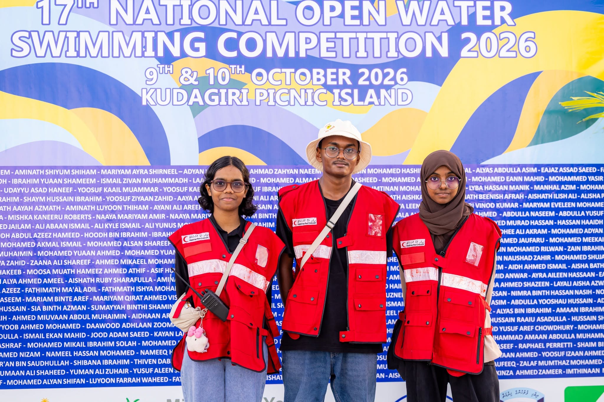 MRC Male' City Unit Volunteers Provide First Aid Coverage at 17th National Open Water Swimming Competition
