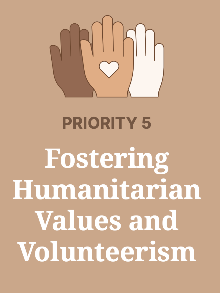 Priority 5 - Fostering Humanitarian Values and Volunteerism