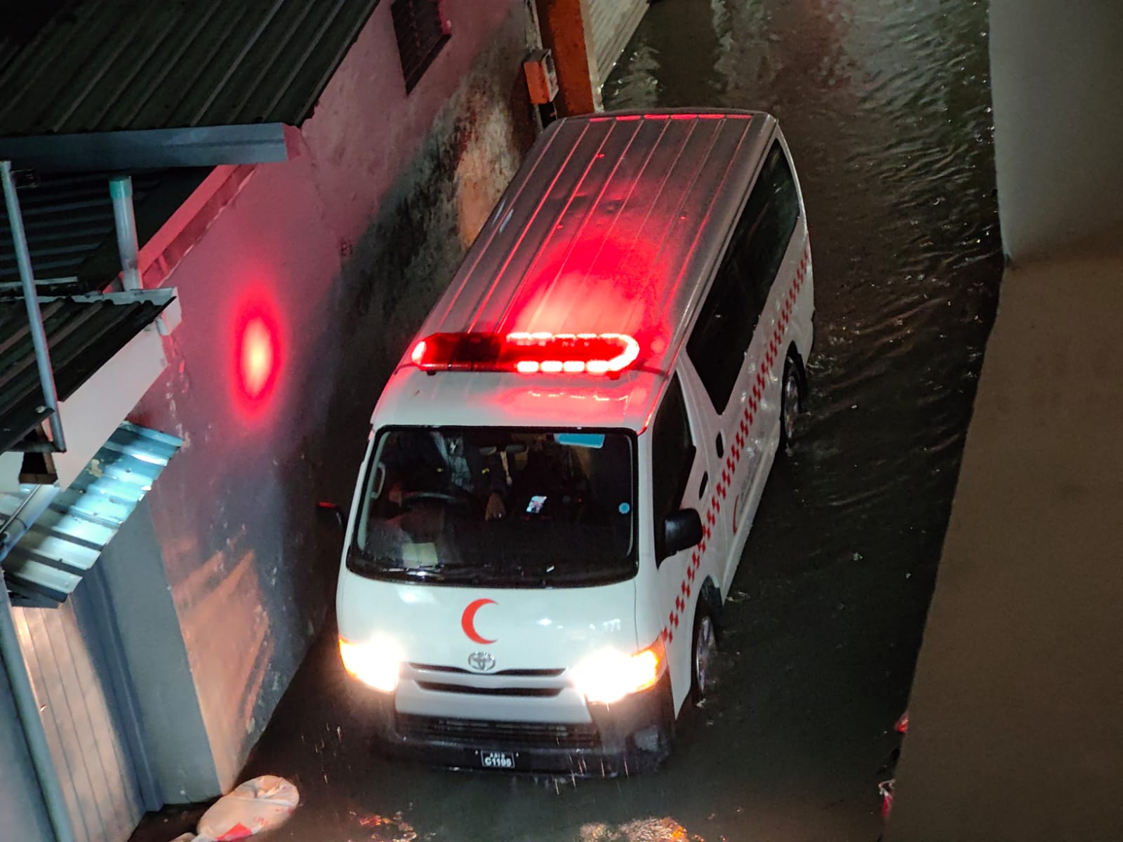 MRC responds to flooding incident  in Male’ City due to heavy rain.